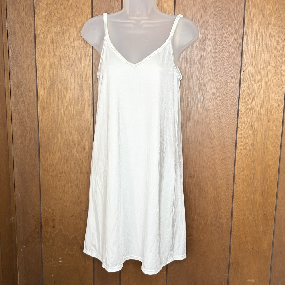 Vanity‎ Fair Slip Dress Women 34 White Nylon Blend Lingerie Full Slip Minimalist